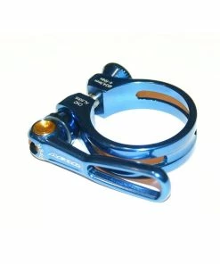 Acor, Sattelschelle, Klemmring Sattelstütze, 31,8mm, CNC Alu, Mit Schnellspanner, 21g, Blau