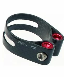 Procraft PRC, Sattelschelle, Klemmring, SPC 34,9mmm, CARBON, Titanschraube, Rot 14 G