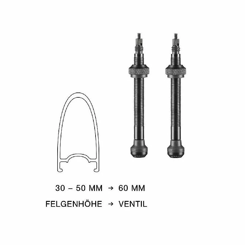 Schwalbe, Ventil Alu Tubelessventil 60mm Für TL-Ready Umrüstung SV, 2er Pack, Schwarz 1 Schwalbe, Ventil Alu Tubelessventil 60mm Für TL-Ready Umrüstung SV, 2er Pack, Schwarz